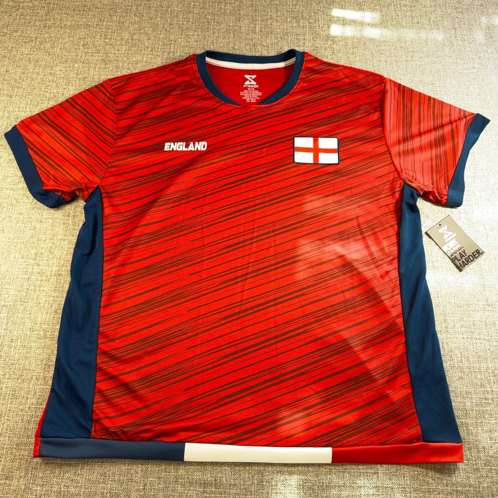 England Soccer Jersey Mens XL Striker Red Navy NWT National Team Fan Shirt