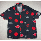 Naruto Shippuden 2007 Viz Media Akatsuki Sharingan Rayon Shirt XL Anime AOP