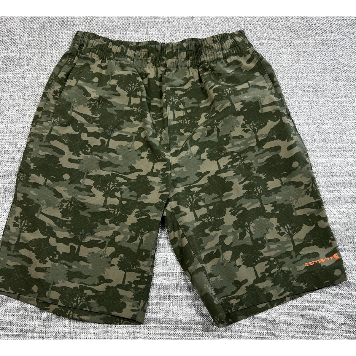 Carhartt Force Camo Shorts Boys L 14-16 Rugged Flex Outdoor Hunting Stretch