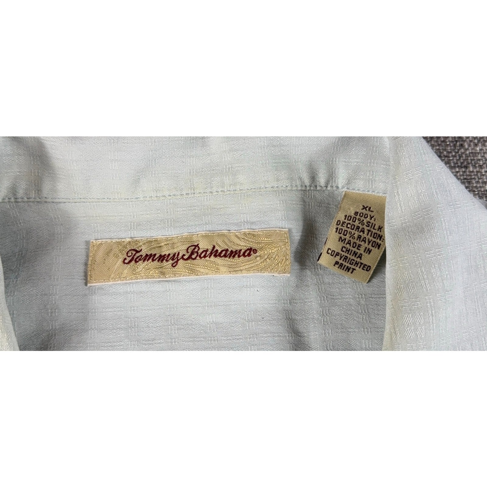 Tommy Bahama XL Silk Shirt Martini Embroidered I Dream of Tini Camp Hawaiian