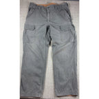 Duluth Trading Co Work Pants Mens 40x34 Relaxed Fit Gray Cargo Utility Canvas