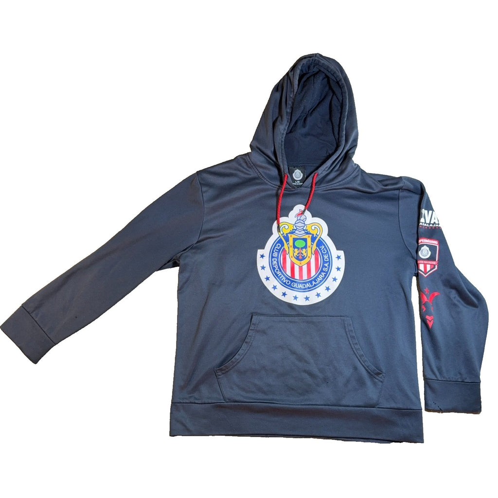 CD Guadalajara Chivas Rayadas Hoodie L Gray Soccer Club Pullover Flawed