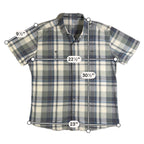 Kuhl Men’s XL Plaid Button Up Shirt Tapered Fit Short Sleeve Outdoor Hiking Gree
