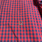 Tommy Hilfiger Shirt Mens L Red Navy Gingham Check Button Down Crest Logo
