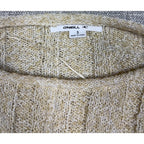 O'Neill Sweater Womens Small Cream Cropped Ribbed Knit Drop Shoulder Pullover