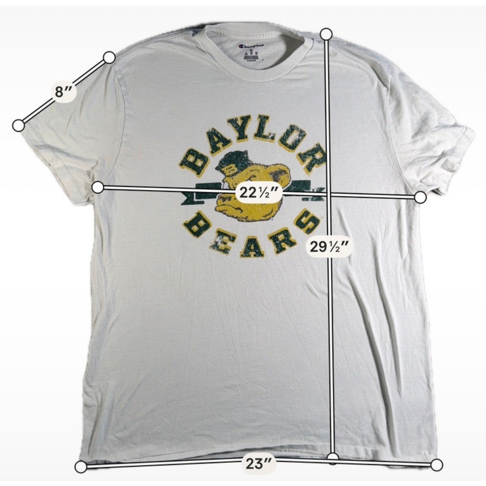 Lot 2 Baylor Bears T Shirts Mens XL Champion University Graphic Tees Green Gold
