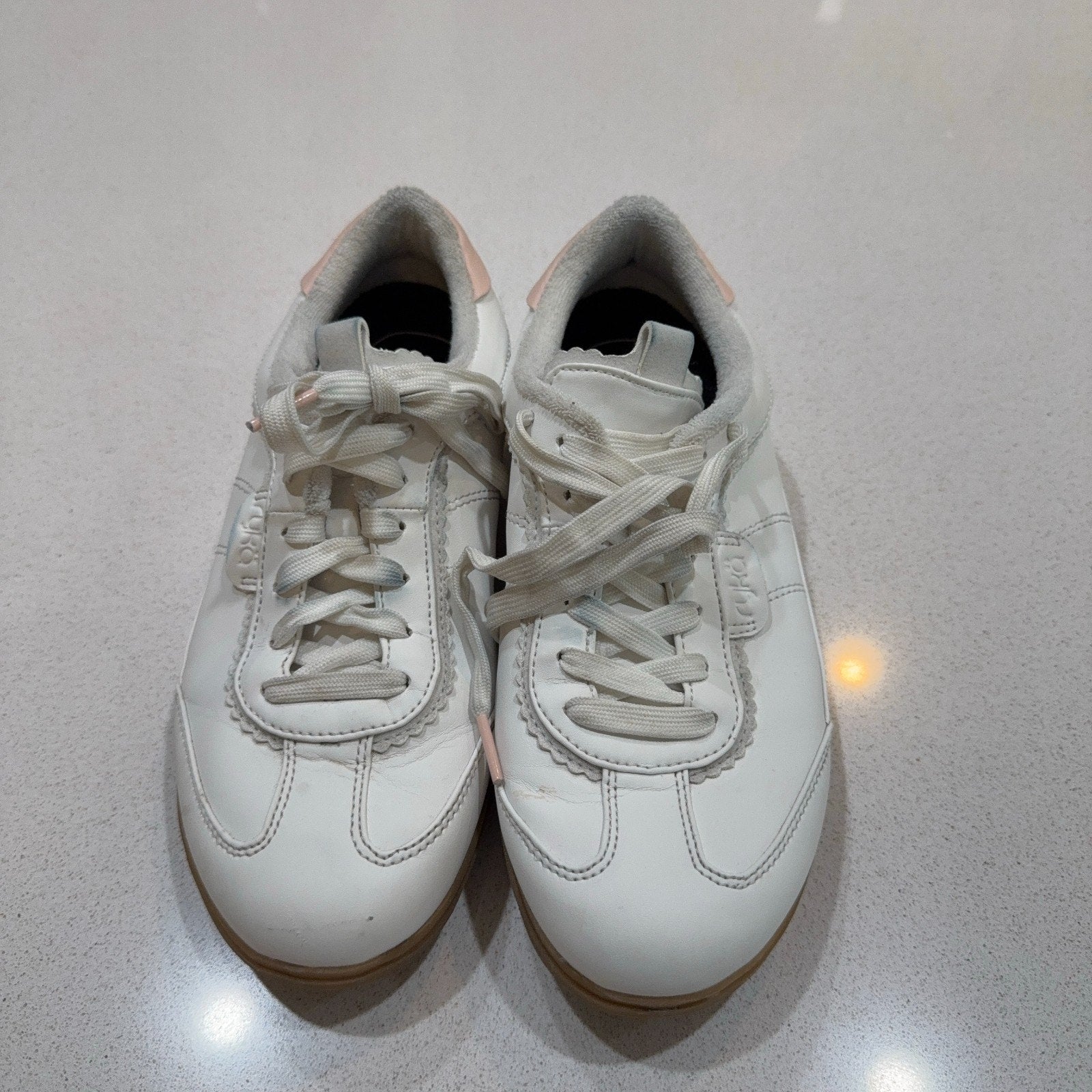 Ryka Womens Walking Shoes Size 6.5 White Pink Comfort Sneakers Arch Support