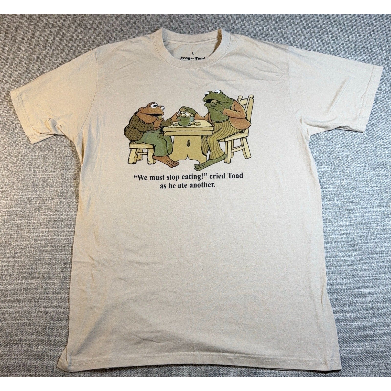 Frog and Toad Together T Shirt Mens Large "We Must Stop Eating" Arnold Lobel