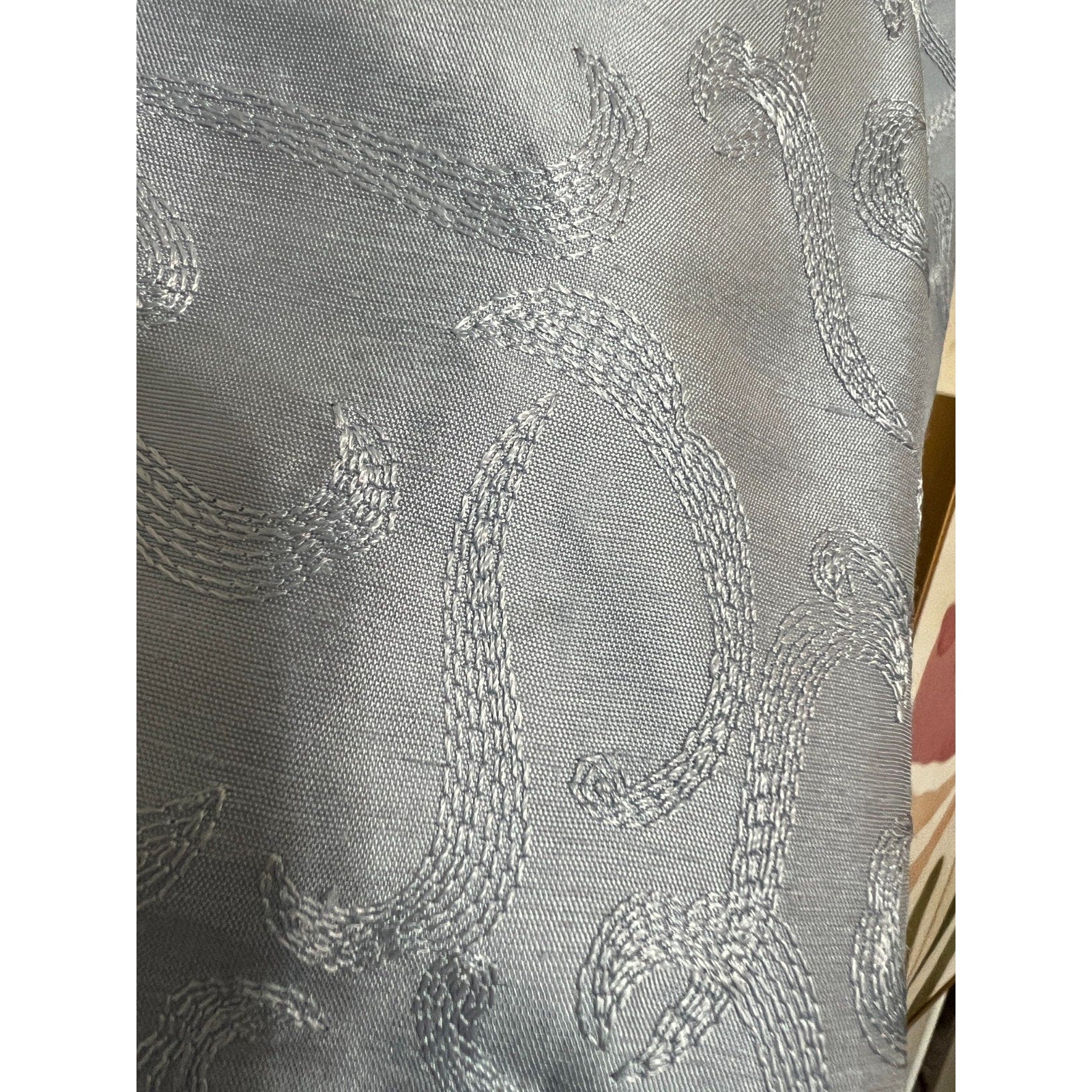 Talbots Petites Pure Silk Pants Womens 12P Blue Jacquard Brocade Dress Trousers