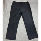 Lands' End Women's 12P Gray Pink Windowpane Plaid Mid Rise Trouser Pants