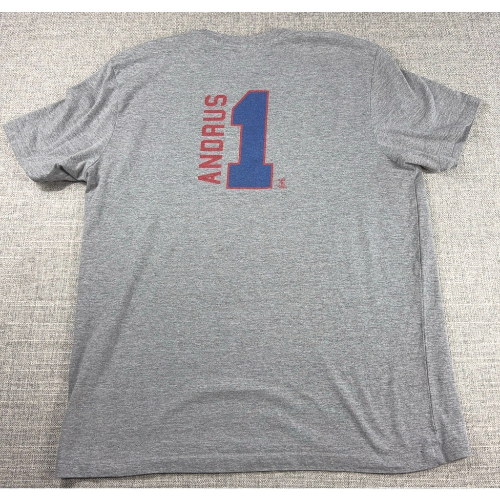 Elvis Andrus Texas Rangers T Shirt Mens XL Gray 47 Brand MLB Baseball #1 Graphic