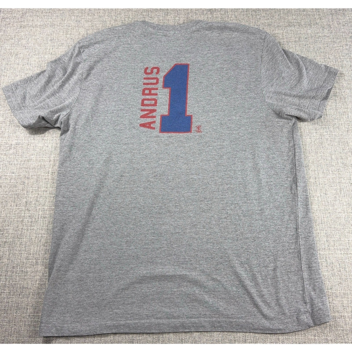 Elvis Andrus Texas Rangers T Shirt Mens XL Gray 47 Brand MLB Baseball #1 Graphic
