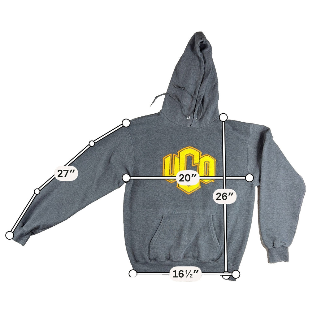 Champion UCO University Central Oklahoma Hoodie Mens M Gray Chenille Logo Pullov