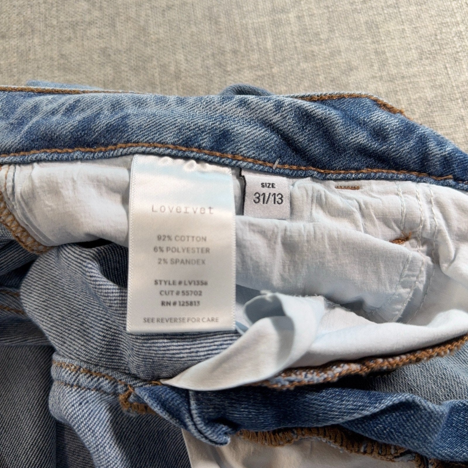 Lovervet By Vervet Jeans Womens 31/13 High Rise Wide Leg Light Wash Raw Hem