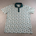 PUMA Golf Pique Heirloom Polo Men’s L White Green Floral Performance Shirt