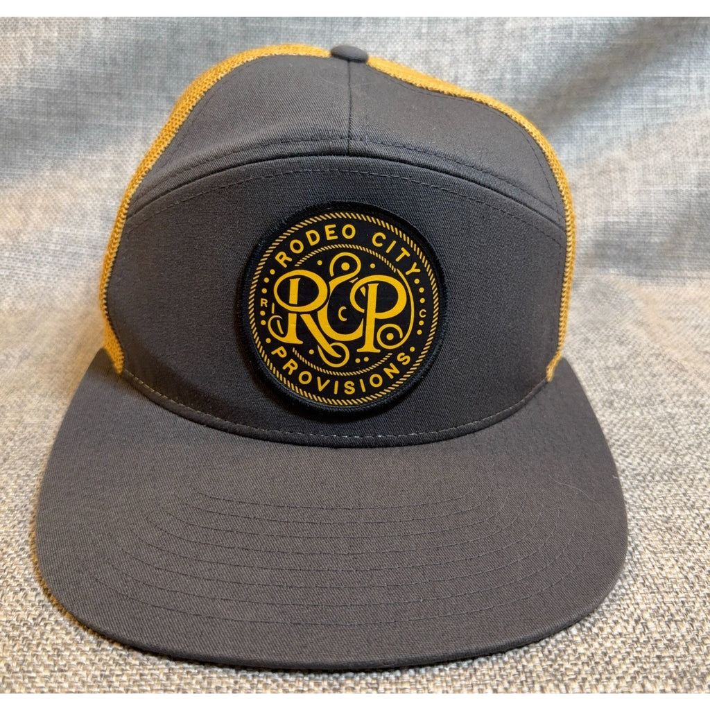 Rodeo City Provisions Richardson Trucker Hat Snapback Gray Gold Mesh Patch Cap