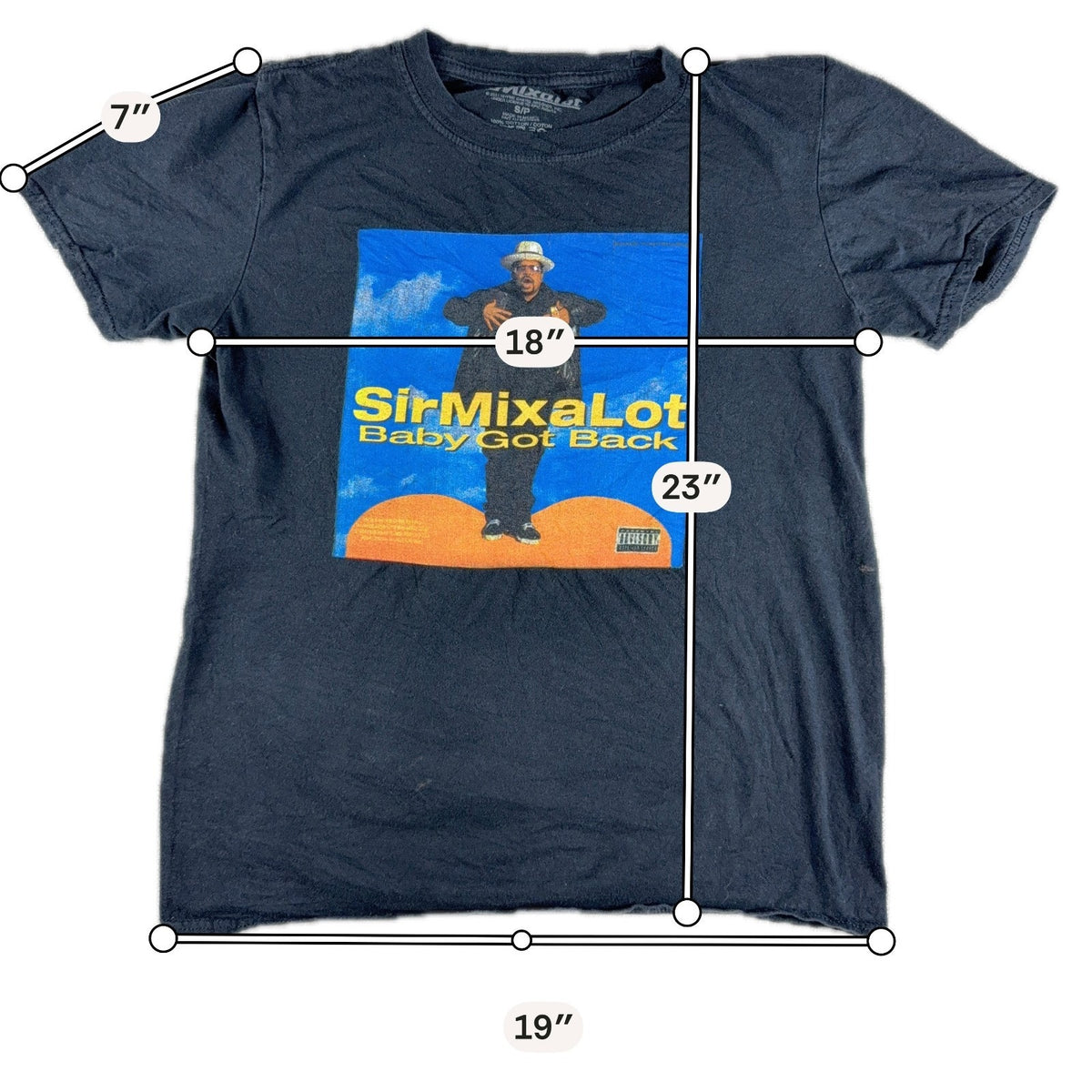 Sir Mix-a-Lot Baby Got Back T Shirt Mens S Black Hip Hop Rap Graphic Tee