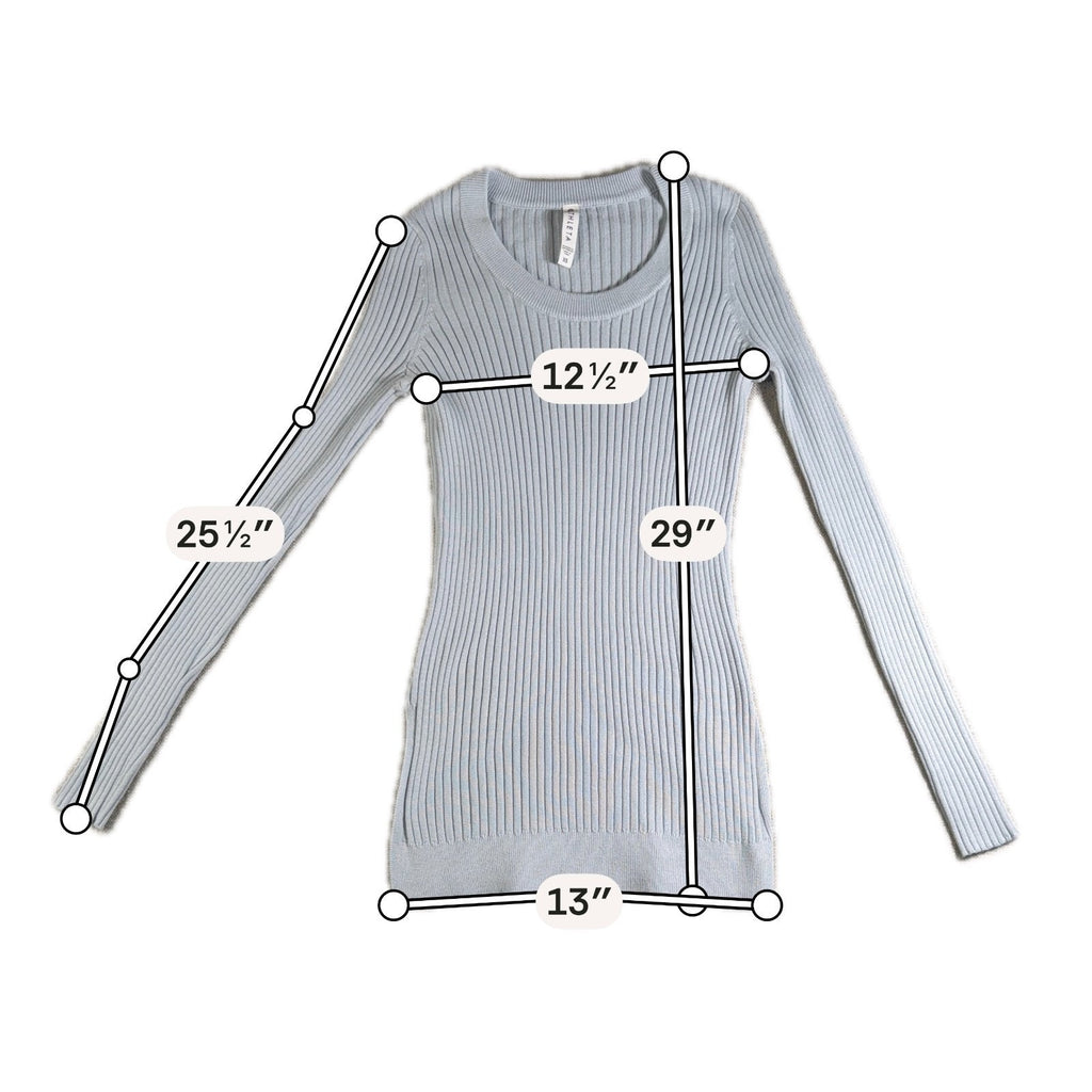 Athleta Women’s XS Ribbed Long Sleeve Top Light Blue Gray Stretch Fitted Tunic