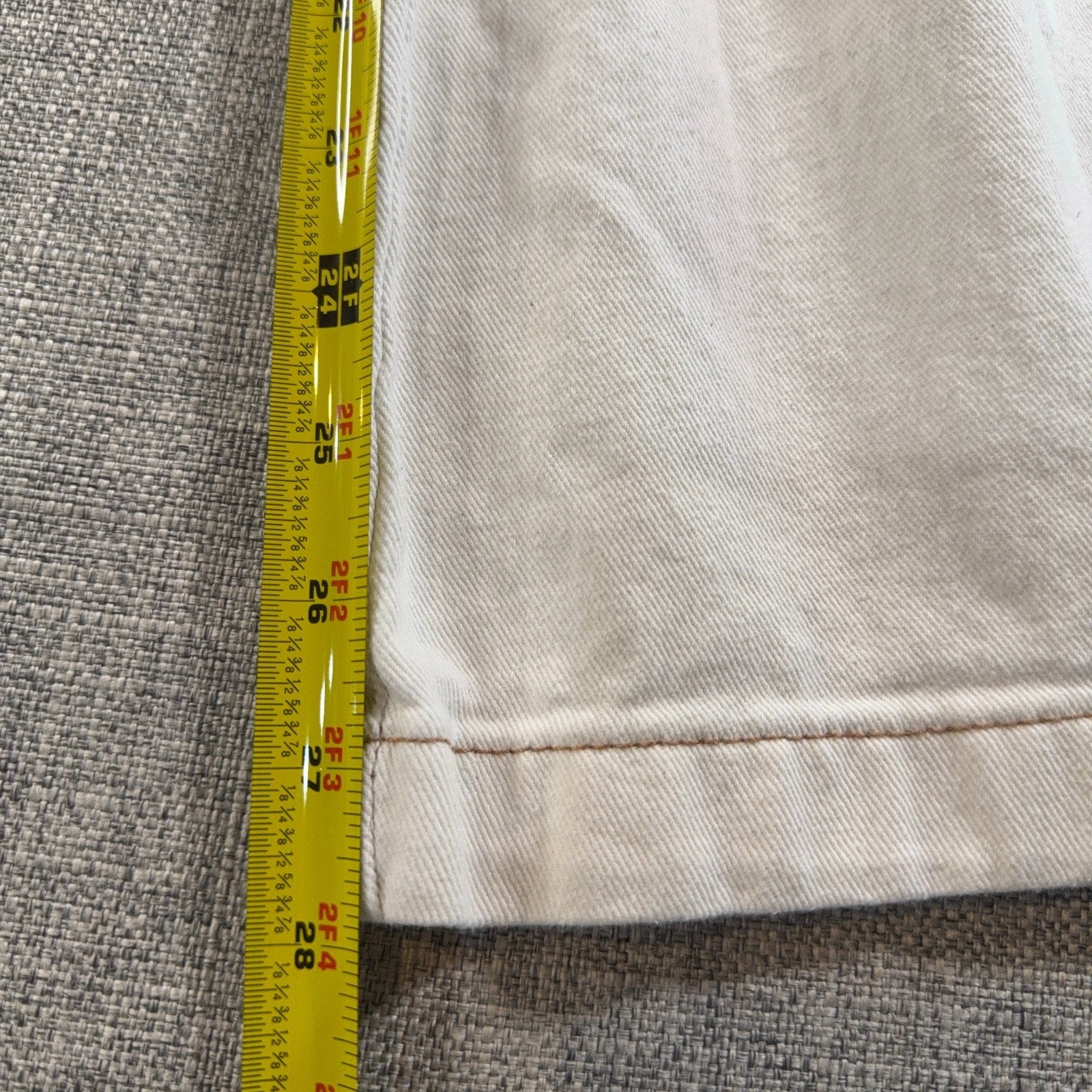 S.O.N.G. Carpenter 90s Boyfriend Jeans Women 11/30 Cream Wide Leg Y2K