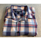 Mizzen+Main Shirt Mens Large Classic Fit Plaid Performance Button Up Stretch LS