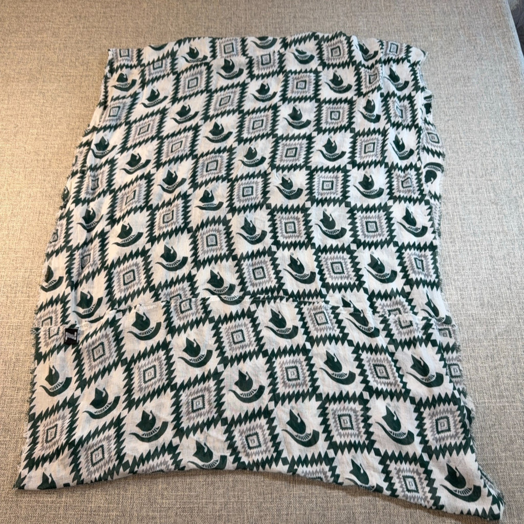 Michigan State Spartans MSU Infinity Scarf Green Gray Geometric NCAA
