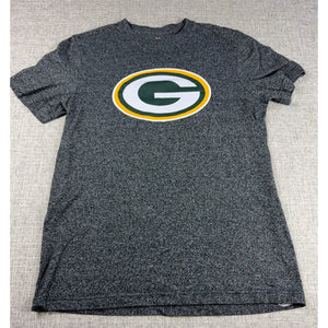 Green Bay Packers Majestic T Shirt Mens M Gray Heather NFL Logo Graphic Tee