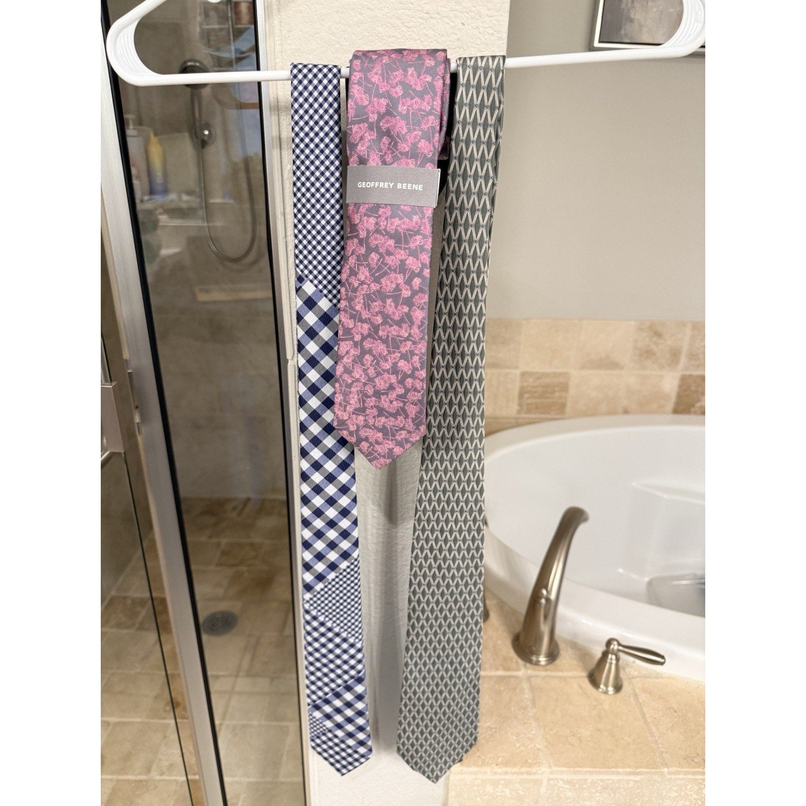 Mens Designer Tie Lot Banana Republic Geoffrey Beene Floral Geometric Neckties