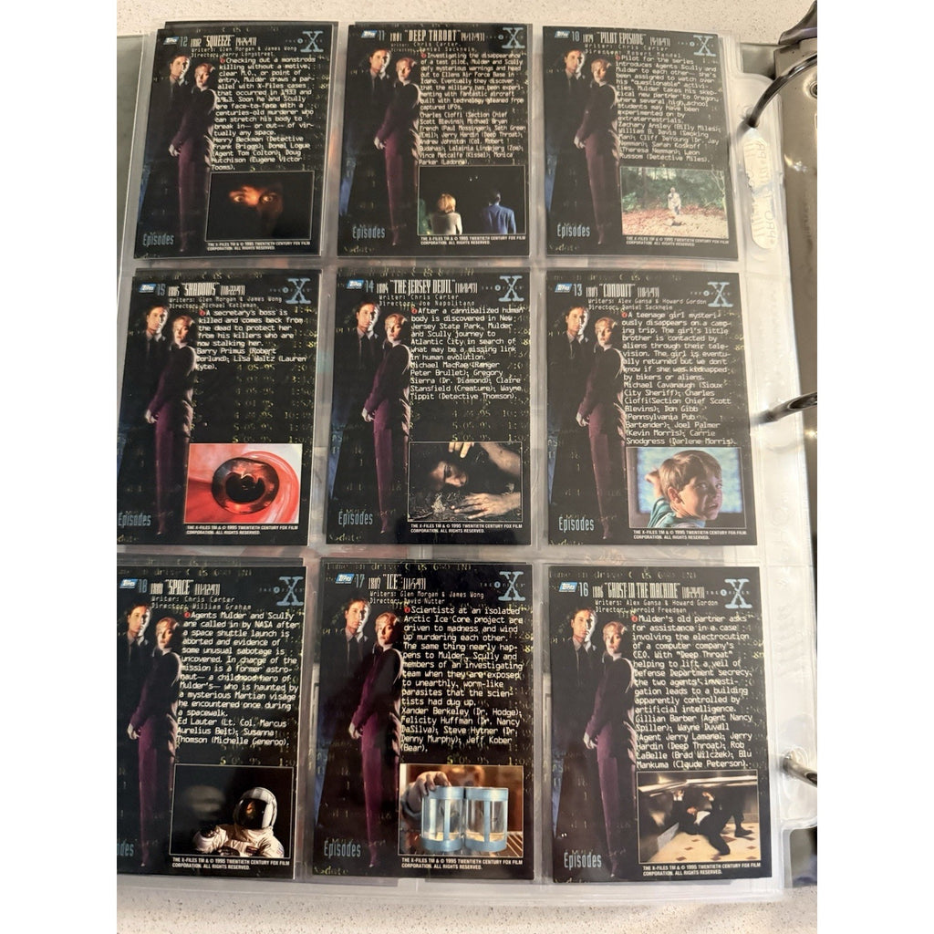 NEAR COMPLETE 1995 TOPPS THE X-FILES CARD SET + INSERTS • LOT • MULDER SCULLY