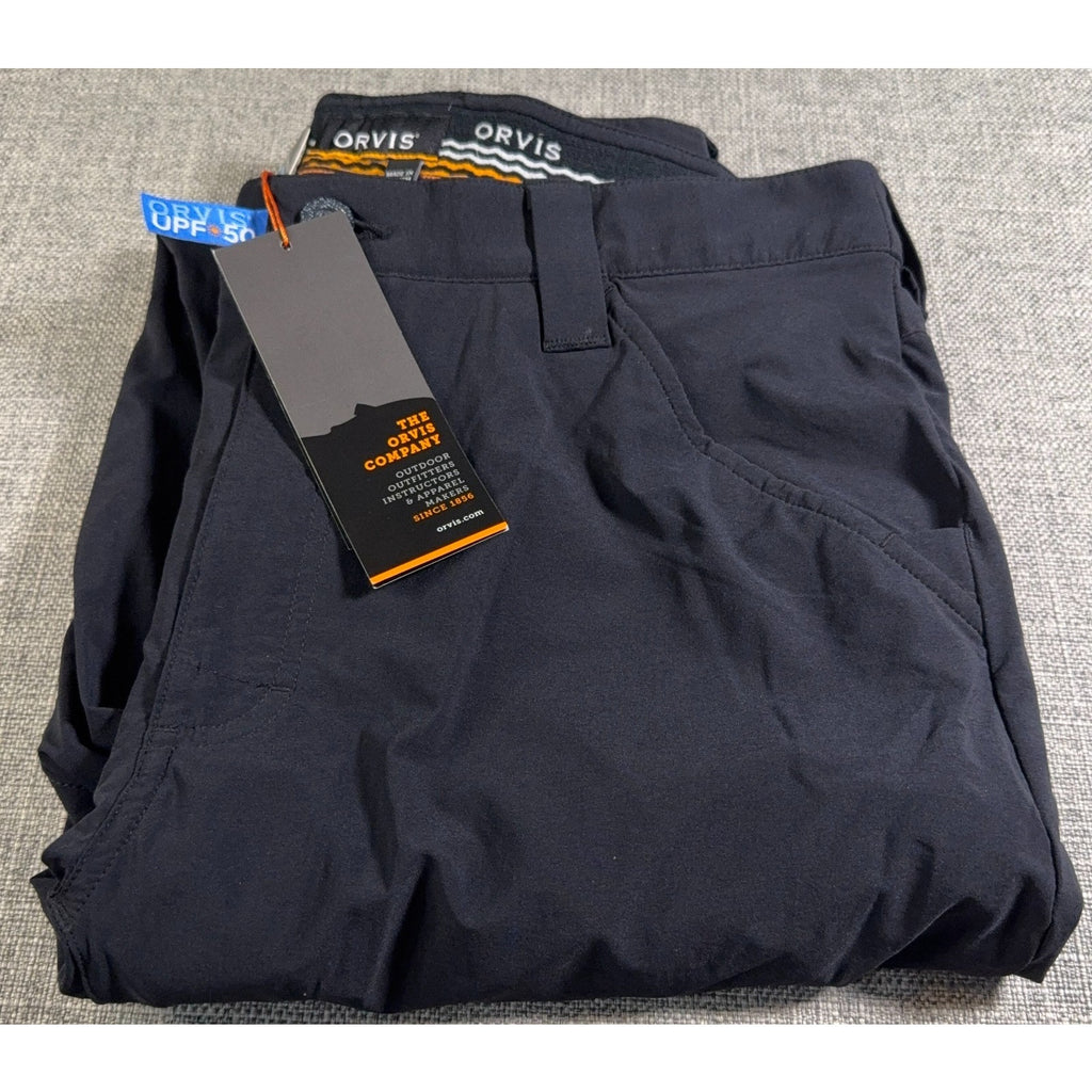 Orvis Men’s Sz 32UPF 50 Outdoor Performance Pants NWT Navy Tech Hiking Fishing
