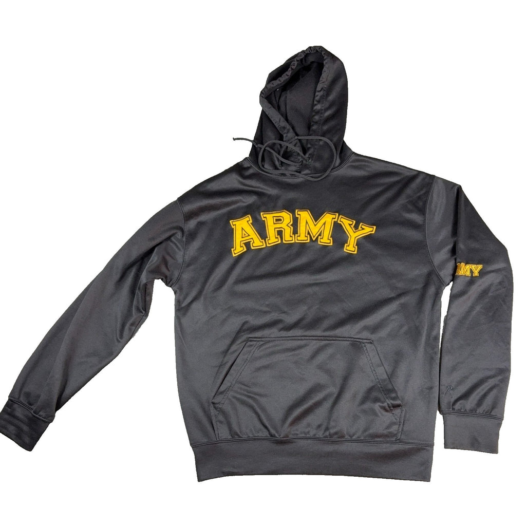 US Army Hoodie Mens Black Gold Embroidered Logo Pullover Military Sweatshirt