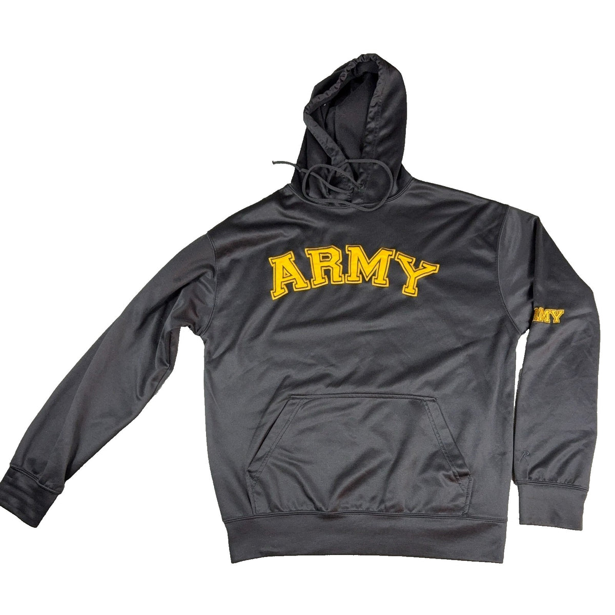 US Army Hoodie Mens Black Gold Embroidered Logo Pullover Military Sweatshirt