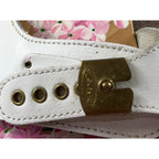 Vintage Style Hand Painted Floral Wooden Clogs White Leather Hydrangea Sandals