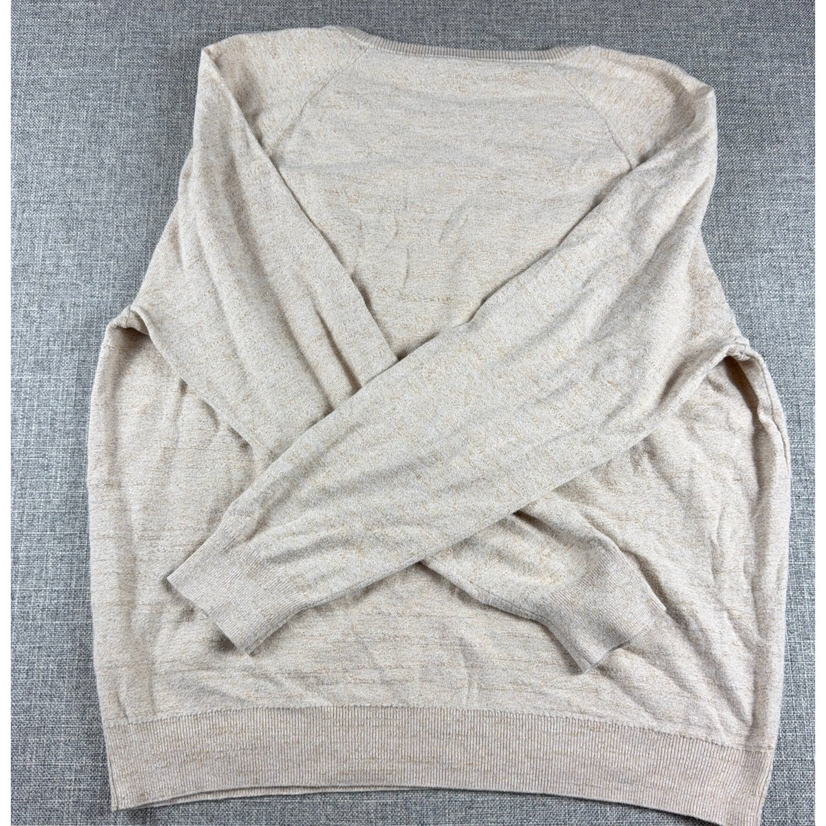 J Crew Mercantile Sweater Mens XL Oatmeal Beige 100% Cotton Crewneck Raglan