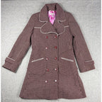 Original Penguin Munsingwear Womens M Brown Double Breasted Mod Coat Y2K Retro