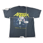 Anthrax Among The Living T Shirt M&O Gold Black Thrash Metal Band Tee XL