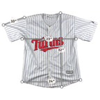 Joe Mauer Minnesota Twins Majestic Cool Base Jersey Mens L MLB Pinstripe #7