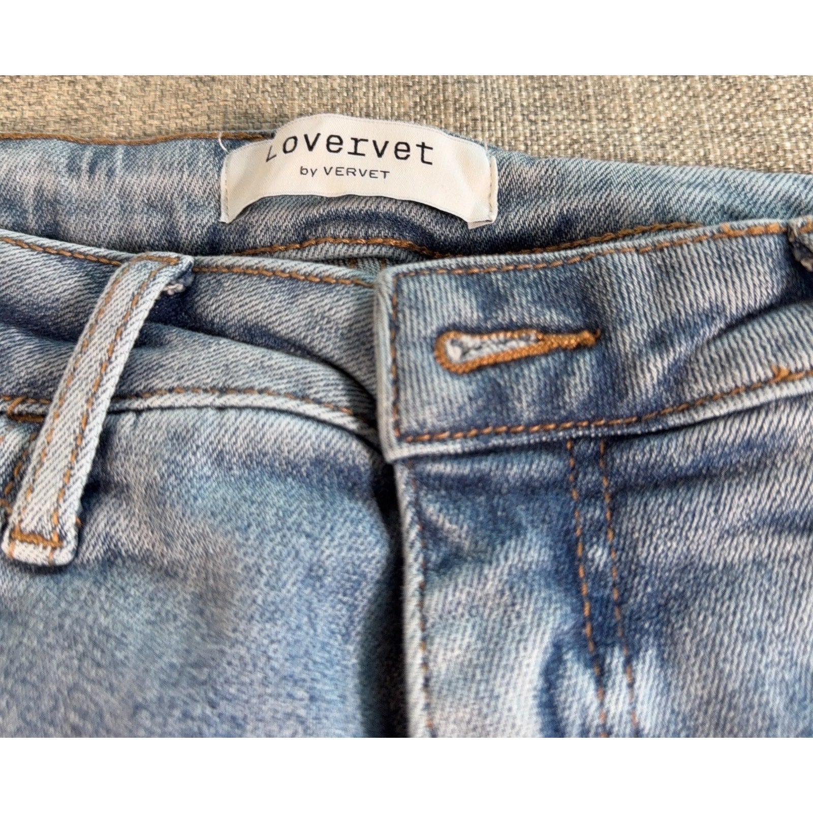 Lovervet By Vervet Jeans Womens 31/13 High Rise Wide Leg Light Wash Raw Hem
