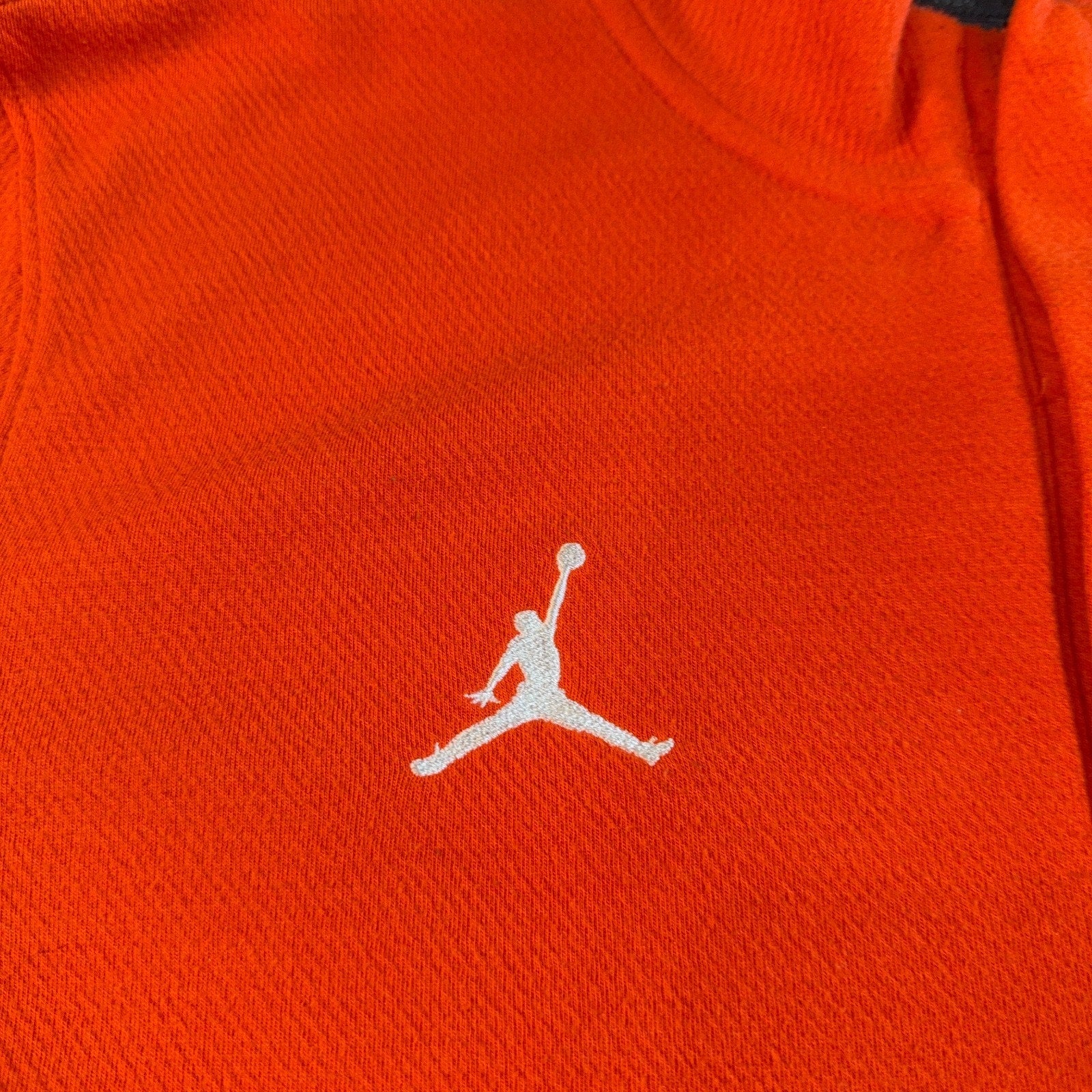 Jordan Team Dri-FIT Men M Orange Half Zip Pullover Jumpman Athletic Top
