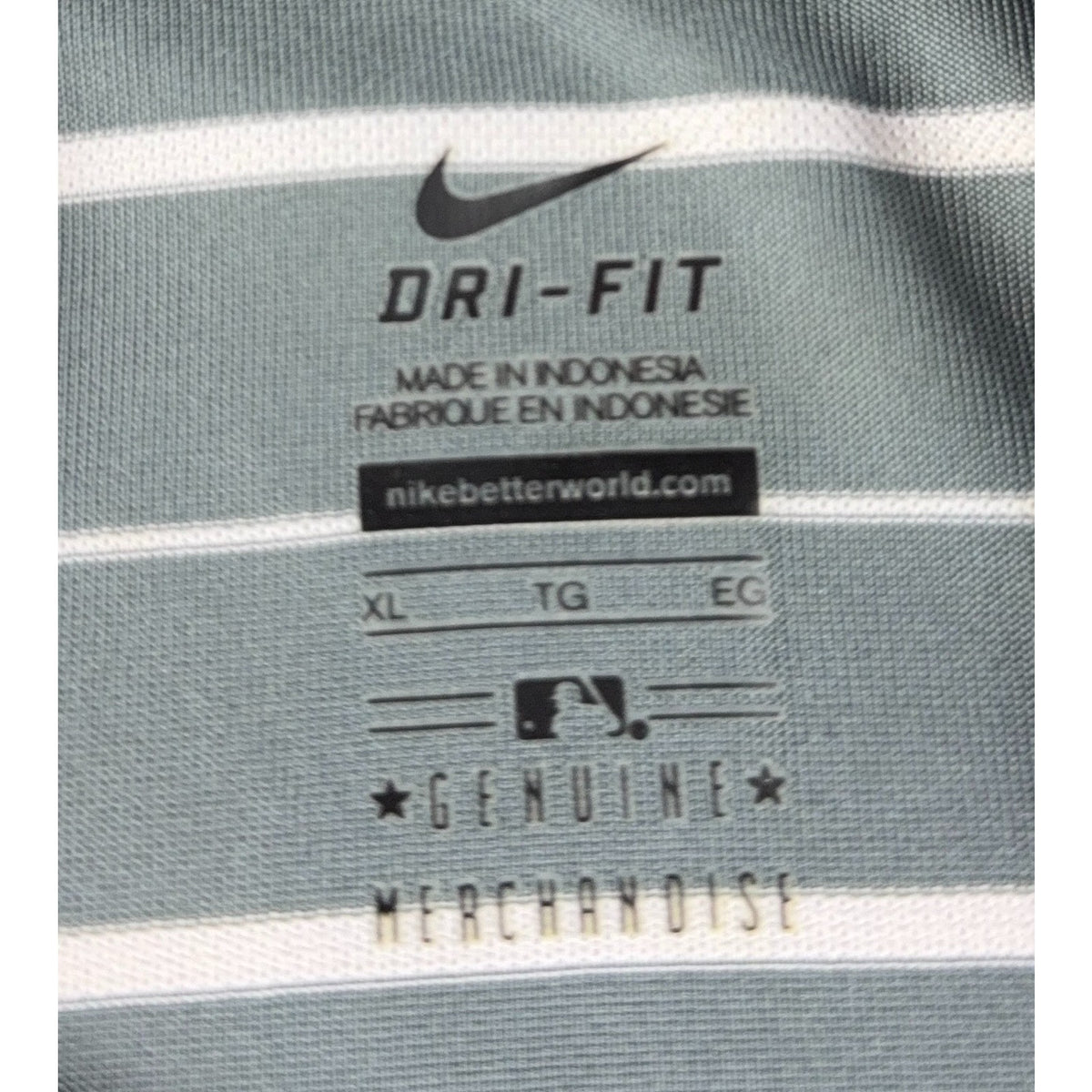 Nike Kansas City Royals Polo Mens XL Dri-FIT Gray Blue Striped MLB Golf