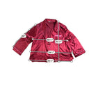 MERSEA Burgundy Satin Pajama Lounge Top Size L