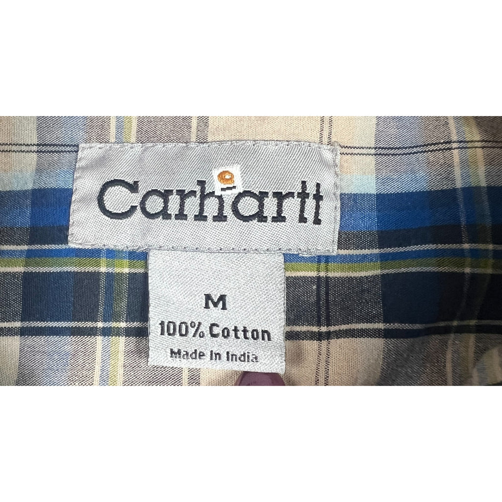 Lot 2 Carhartt S218 Plaid Shirts Mens M Regular Long Sleeve Workwear