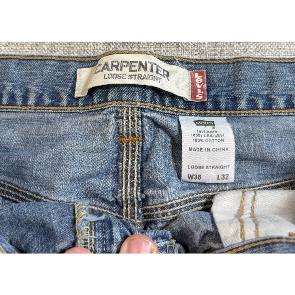 Levis Carpenter Jeans Mens 36x32 Loose Straight Light Wash Denim Workwear Y2K