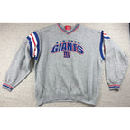 Vintage Y2K New York Giants NFL V Neck Sweatshirt Mens XL Gray Embroidered
