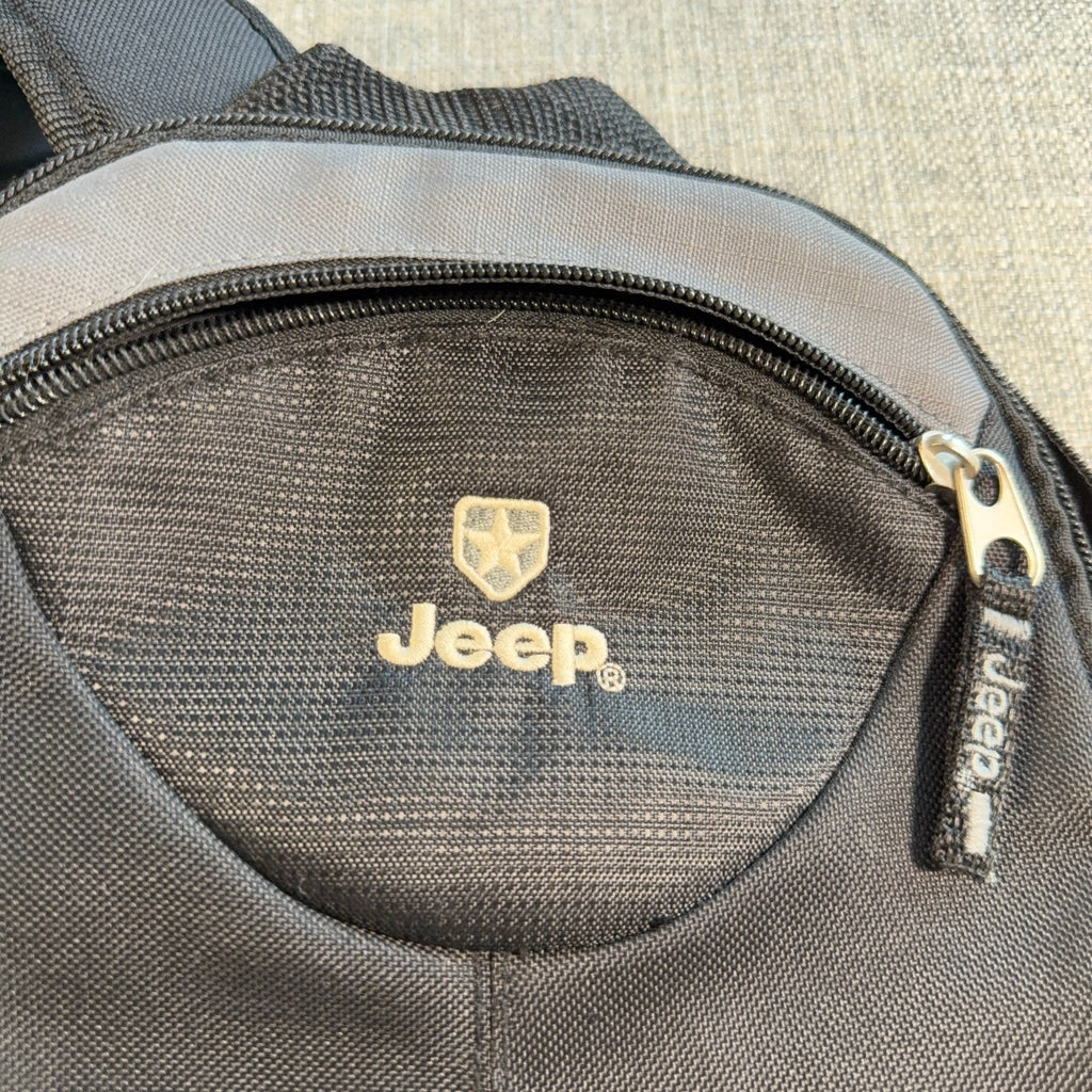 Jeep Mini Backpack Black Gray Logo Travel Daypack Small Bag Mesh Pockets