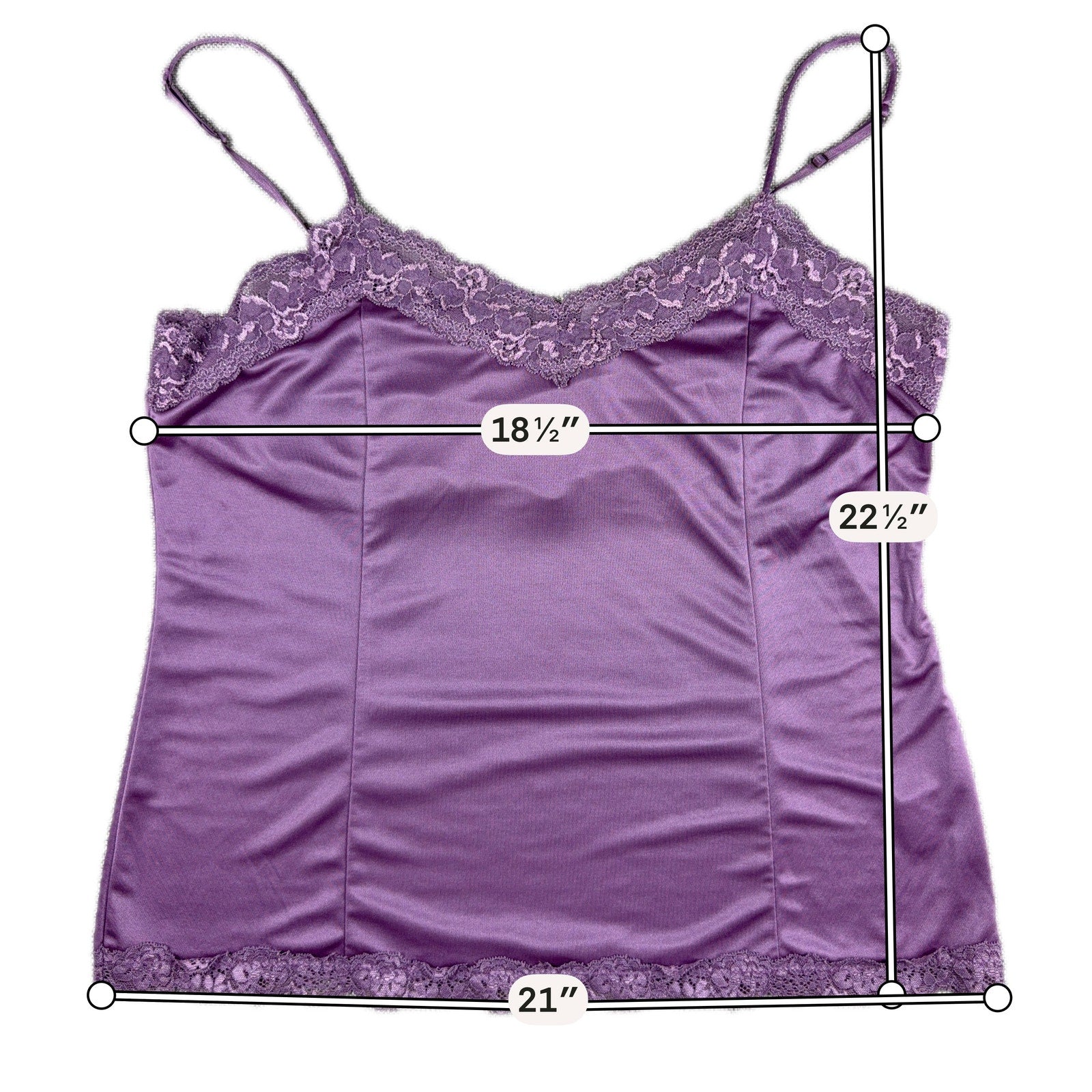 Y2K Worthington Satin Lace Camisole Set XL Purple Berry Cami Tops