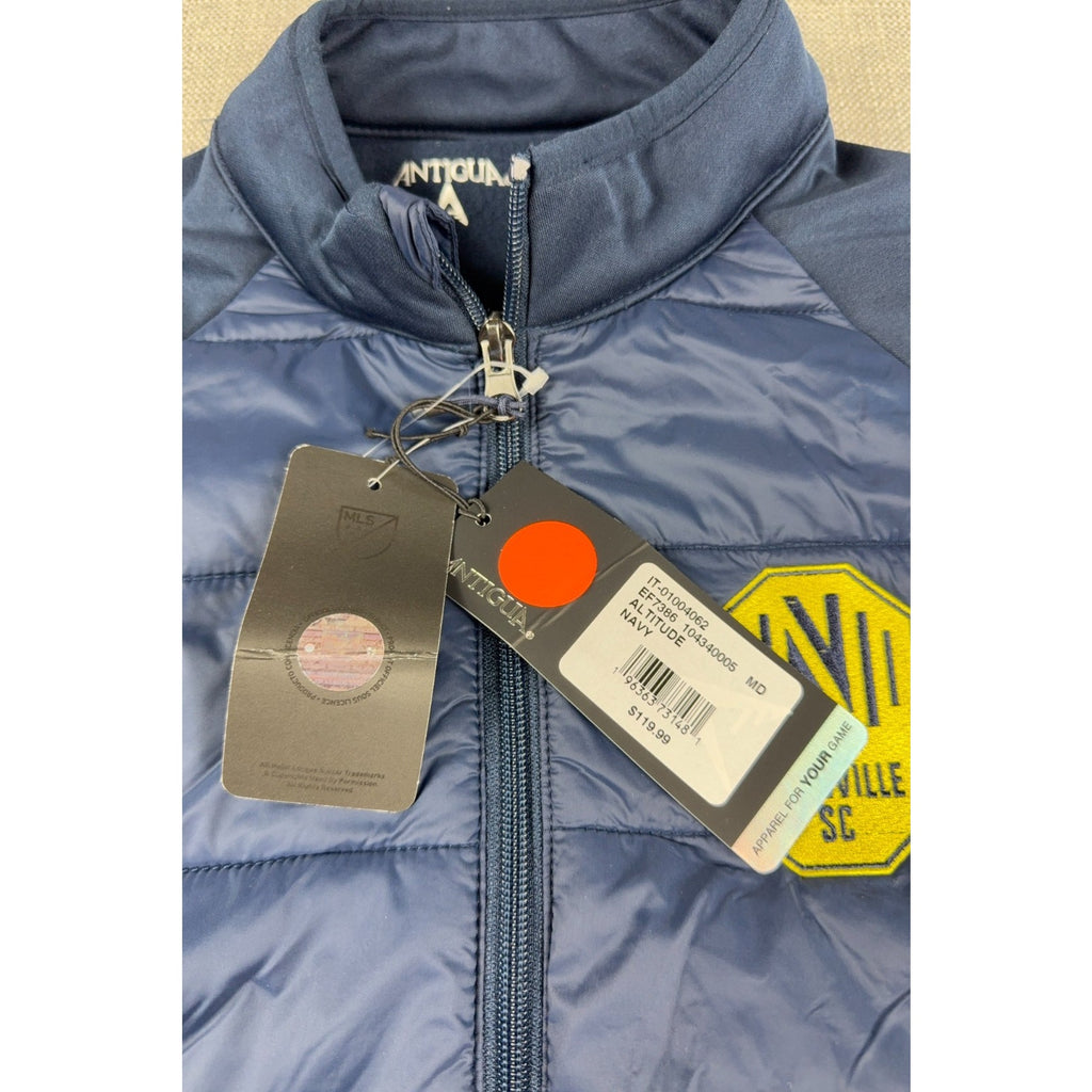 NWT Antigua Nashville SC Jacket Mens M MLS Hybrid Quilted Full Zip Navy