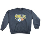 Pittsburgh Steelers Sweatshirt Mens XL Black Gildan NFL Football Crewneck Faded
