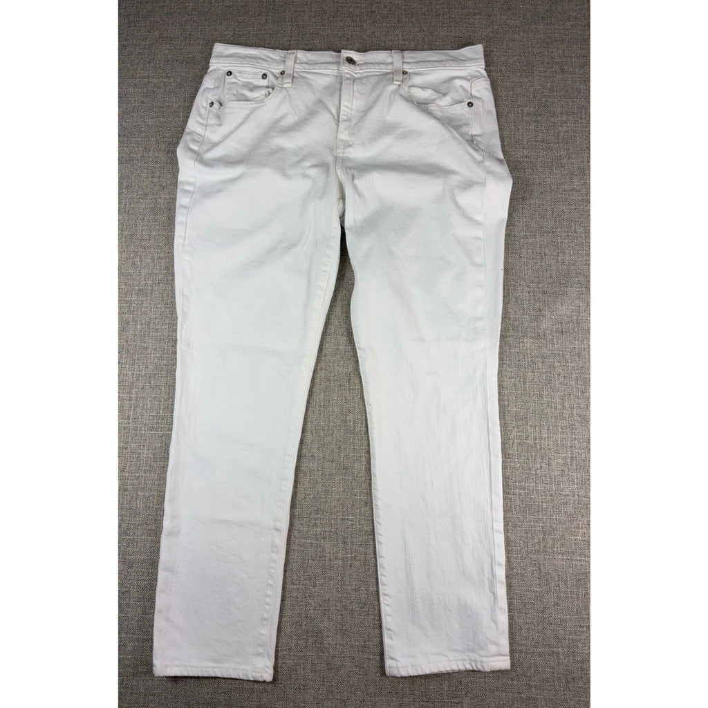 J Crew Slim Broken In Boyfriend Jeans Womens 31 White Denim Cropped 36x28