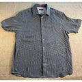 Ted Baker Mens Shirt Large 4 Blue Geometric Short Sleeve Button Up Portugal