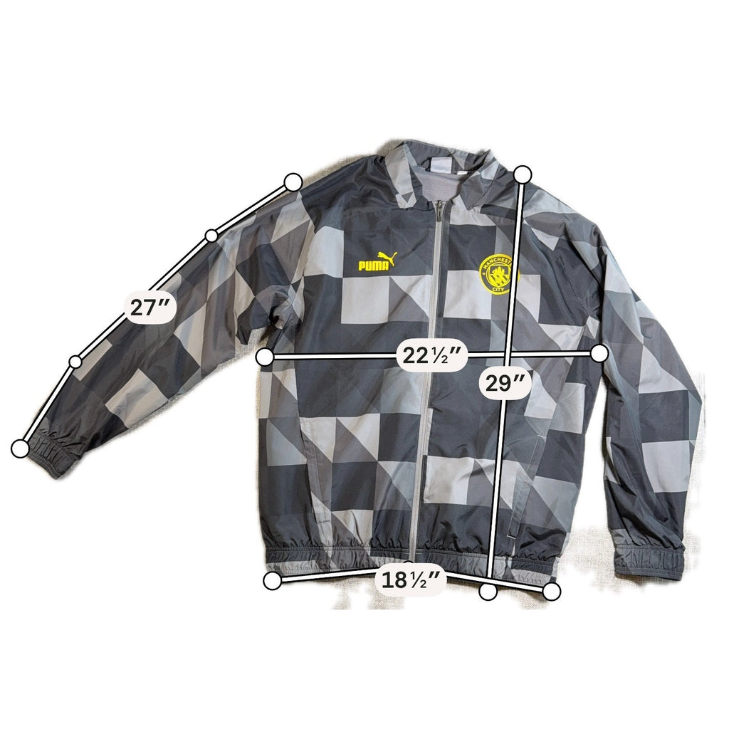 Puma Manchester City Jacket Mens L 2022/23 Pre Match Gray Geometric 769468-15